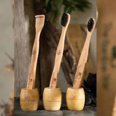 Bamboo Brush with Holder