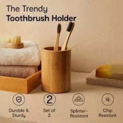 Bamboo Brush with Holder
